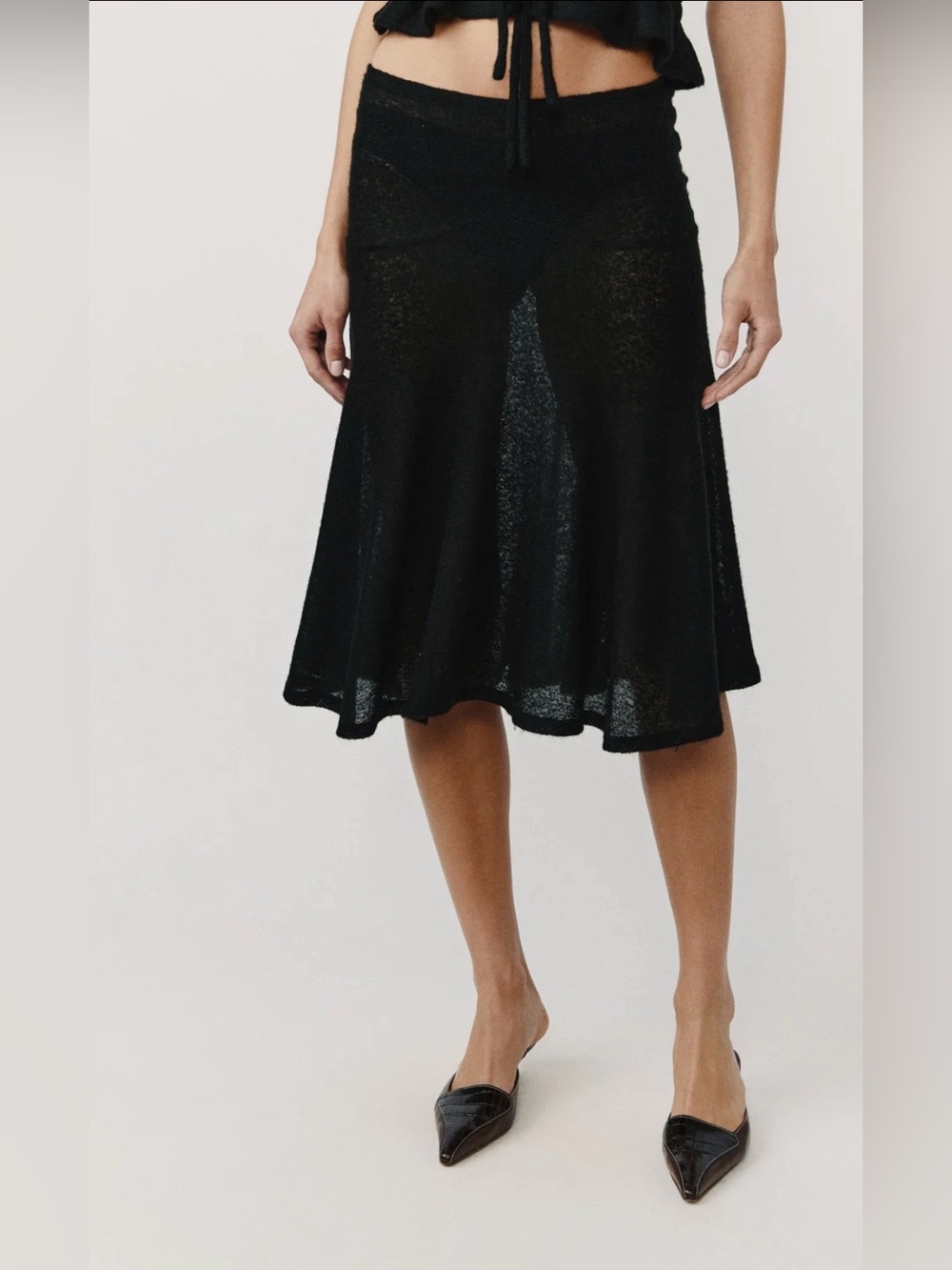 With Jean Black Francine Midi Skirt